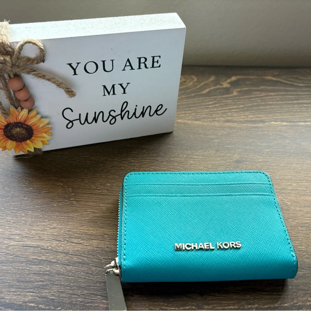 NWOT Michael Kors Teal Wallet - Picture 1 of 4